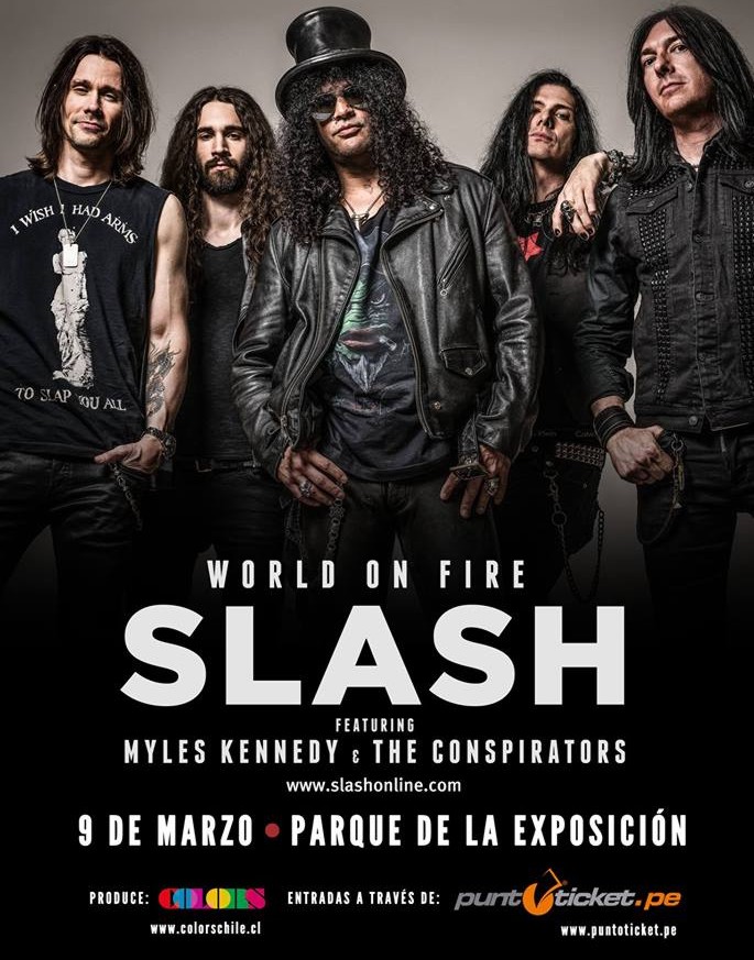 Concierto de Slash en Lima, Perú, Lunes, 09 de marzo de 2015